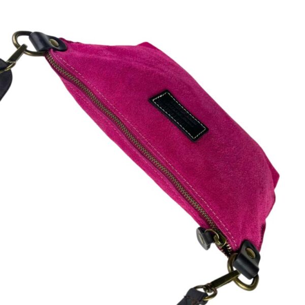 Bolso Bandolera en Piel de Serraje Italiana con Cierre de Cremallera y Bolsillo Interno para Mujer - Imagen 16