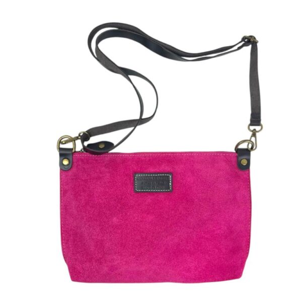 Bolso Bandolera en Piel de Serraje Italiana con Cierre de Cremallera y Bolsillo Interno para Mujer - Imagen 14