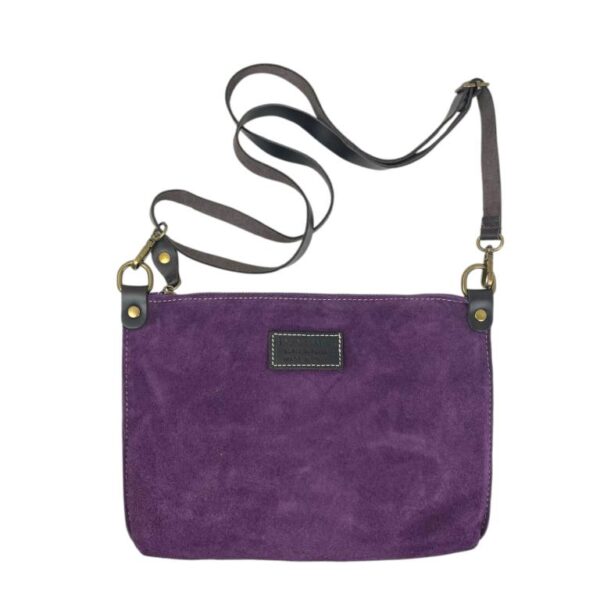 Bolso Bandolera en Piel de Serraje Italiana con Cierre de Cremallera y Bolsillo Interno para Mujer - Imagen 10