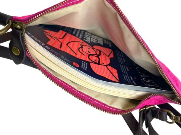 Bolso Bandolera en Piel de Serraje Italiana con Cierre de Cremallera y Bolsillo Interno para Mujer - Imagen 18