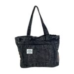 Amplio Bolso de Hombro en Algodón y Tela Vaquera con 2 Asas Largas y Diseño "Good Lucky Lucky" para Mujer - Imagen 4