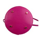 Bolso de Mano Estilo Bucket en Piel Italiana con Cierre de Botón y Tiras Laterales con Botones para Mujer - Imagen 19