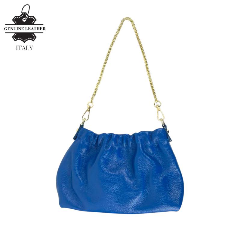 Bolso de Mano en Piel Italiana con Asa Corta Extraíble Tipo Cadena y Tira Bandolera para Mujer