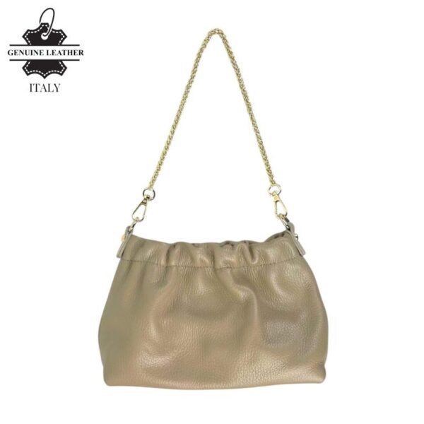 Bolso de Mano en Piel Italiana con Asa Corta Extraíble Tipo Cadena y Tira Bandolera para Mujer - Imagen 11