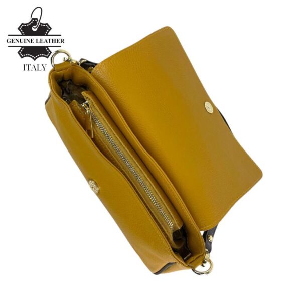 Bolso Bandolera Tipo Baguette en Piel Italiana Mujer con Asa Larga Removible y Gran Calidad - Imagen 9