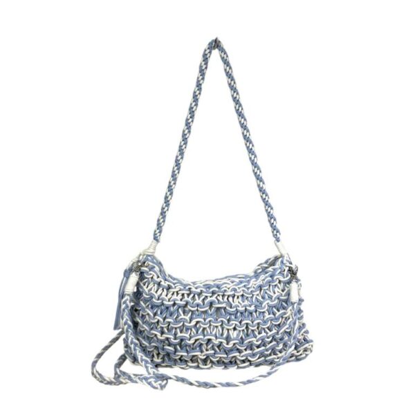 Bolso de Hombro de Algodón y Ganchillo con Asa Larga y Tira Bandolera Extraíble para Mujer - Imagen 3