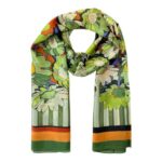 Amplia Bufanda de Mujer en Seda 100% con Gran Calidad y Alegres Colores