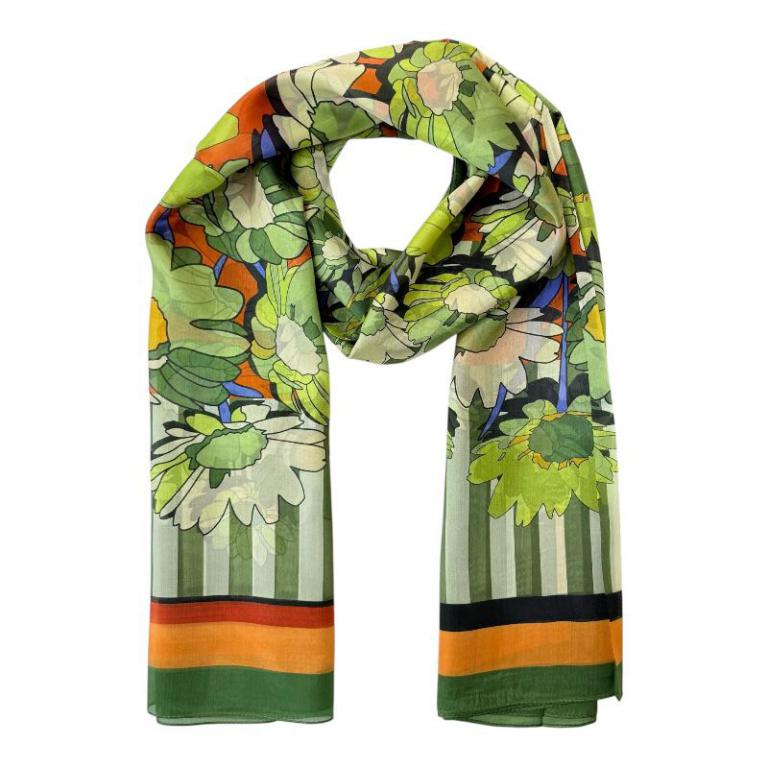 CGITFURXZ-25-02-Principal Amplia Bufanda de Mujer en Seda 100% con Gran Calidad y Alegres Colores - Imagen 1