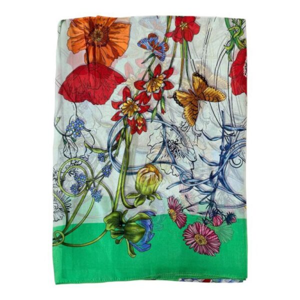 Bonita Bufanda para Mujer en Seda 100% con Diseño Primaveral y Gran Calidad - Imagen 2