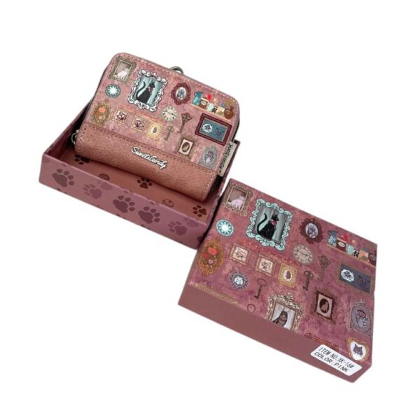 Monedero Sintético Sweet Candy con Diseño Gato, Asa Larga y Trasero Transparente para Mujer - Imagen 5