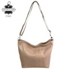 Bolso Bandolera en Piel Italiana para Mujer con Bolsillo Trasero, Cierre de Cremallera y Gran Calidad