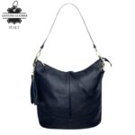 Bolso de Hombro en Piel con Bolsillo Trasero, Enganche Dorado y Asa Larga Mujer - Imagen 21