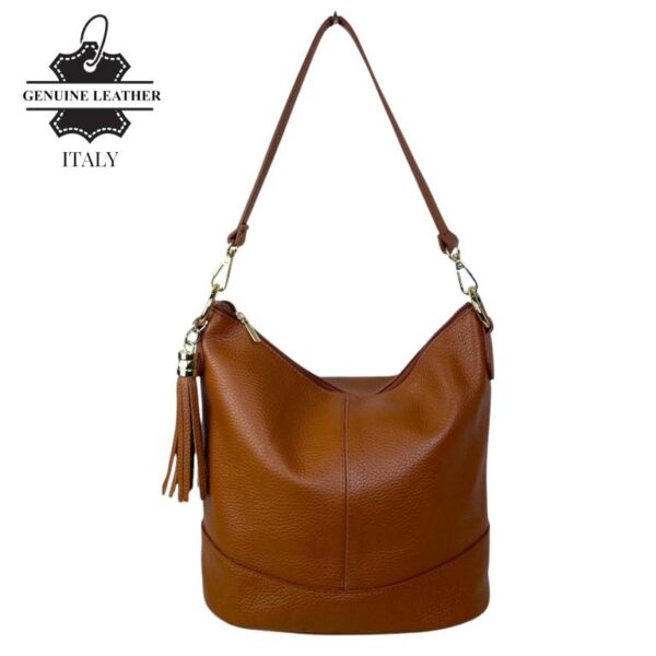 Bolso de Hombro en Piel con Bolsillo Trasero, Enganche Dorado y Asa Larga Mujer - Imagen 19