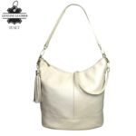Bolso de Hombro en Piel con Bolsillo Trasero, Enganche Dorado y Asa Larga Mujer - Imagen 23