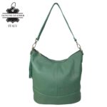 Bolso de Hombro en Piel con Bolsillo Trasero, Enganche Dorado y Asa Larga Mujer - Imagen 7