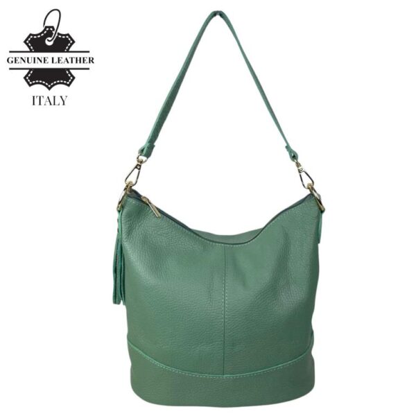 Bolso de Hombro en Piel con Bolsillo Trasero, Enganche Dorado y Asa Larga Mujer - Imagen 7