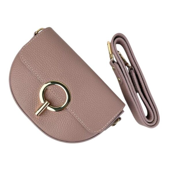 Bolso Bandolera en Piel Italiana con Solapa de Giro y Gran Calidad de Mujer - Imagen 5