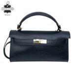 Bolso de Mano en Piel Italiana para Mujer con Asa Corta, Tira Bandolera y Solapa de Giro - Imagen 7