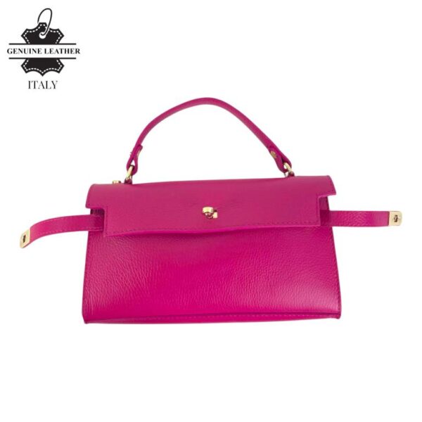 Bolso de Mano en Piel Italiana para Mujer con Asa Corta, Tira Bandolera y Solapa de Giro - Imagen 13