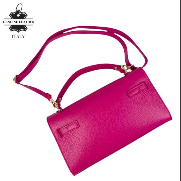 Bolso de Mano en Piel Italiana para Mujer con Asa Corta, Tira Bandolera y Solapa de Giro - Imagen 12