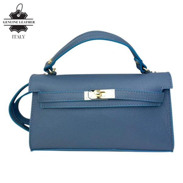 Bolso de Mano en Piel Italiana para Mujer con Asa Corta, Tira Bandolera y Solapa de Giro - Imagen 8