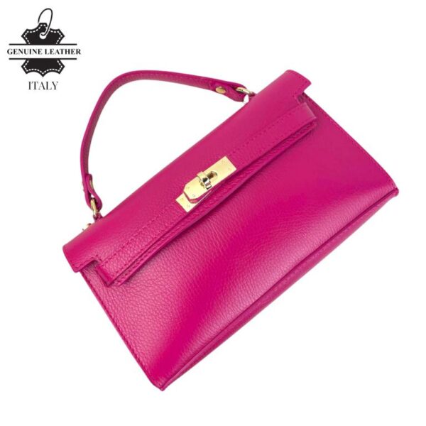 Bolso de Mano en Piel Italiana para Mujer con Asa Corta, Tira Bandolera y Solapa de Giro - Imagen 10