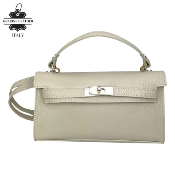 Bolso de Mano en Piel Italiana para Mujer con Asa Corta, Tira Bandolera y Solapa de Giro - Imagen 5
