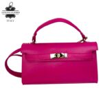 Bolso de Mano en Piel Italiana para Mujer con Asa Corta, Tira Bandolera y Solapa de Giro - Imagen 9