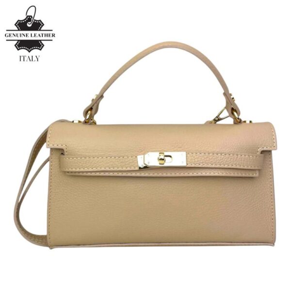 Bolso de Mano en Piel Italiana para Mujer con Asa Corta, Tira Bandolera y Solapa de Giro - Imagen 2