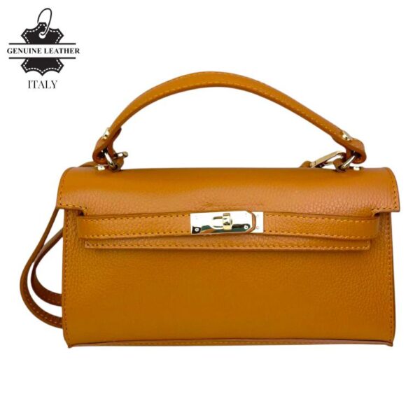 Bolso de Mano en Piel Italiana para Mujer con Asa Corta, Tira Bandolera y Solapa de Giro - Imagen 6