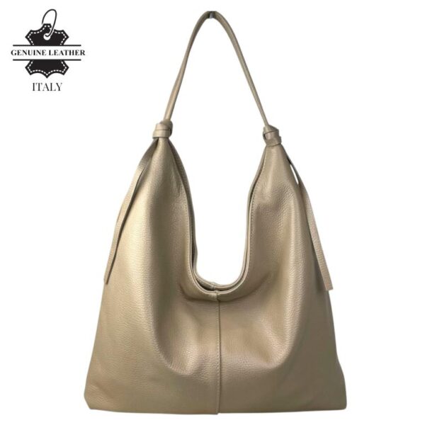 Bolso de Hombro Tipo Hobo en Piel Italiana con Cierre de Cremallera y Gran Calidad para Mujer - Imagen 10