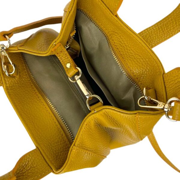 Bolso de Mano Piel Italiana 2 Formas, Solapa Botón, Cremallera y Enganche Mujer - Imagen 25