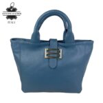 Bolso de Mano Piel Italiana 2 Formas, Solapa Botón, Cremallera y Enganche Mujer - Imagen 6