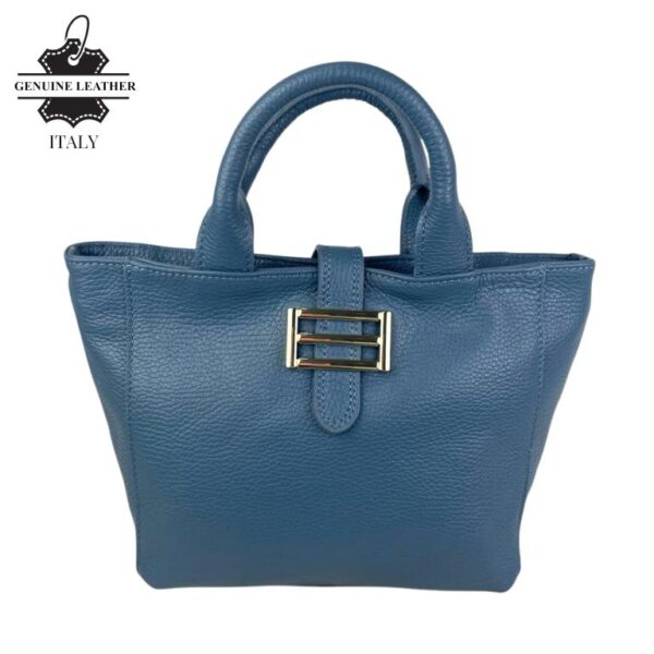 Bolso de Mano Piel Italiana 2 Formas, Solapa Botón, Cremallera y Enganche Mujer - Imagen 6