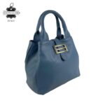 Bolso de Mano Piel Italiana 2 Formas, Solapa Botón, Cremallera y Enganche Mujer - Imagen 7