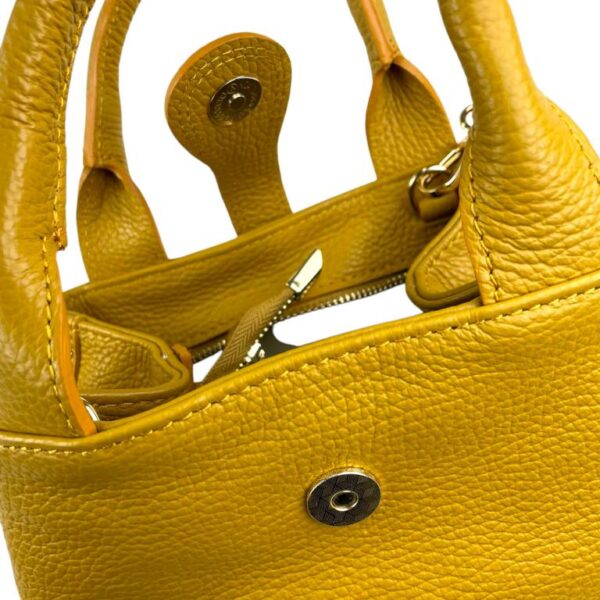 Bolso de Mano Piel Italiana 2 Formas, Solapa Botón, Cremallera y Enganche Mujer - Imagen 5