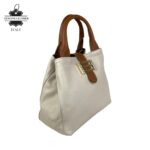 Bolso de Mano Piel Italiana 2 Formas, Solapa Botón, Cremallera y Enganche Mujer - Imagen 2