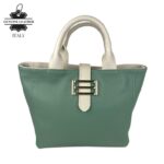 Bolso de Mano Piel Italiana 2 Formas, Solapa Botón, Cremallera y Enganche Mujer - Imagen 3