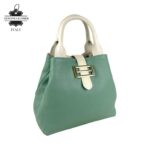 Bolso de Mano Piel Italiana 2 Formas, Solapa Botón, Cremallera y Enganche Mujer - Imagen 4