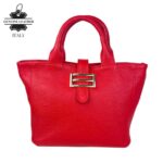 Bolso de Mano Piel Italiana 2 Formas, Solapa Botón, Cremallera y Enganche Mujer - Imagen 10