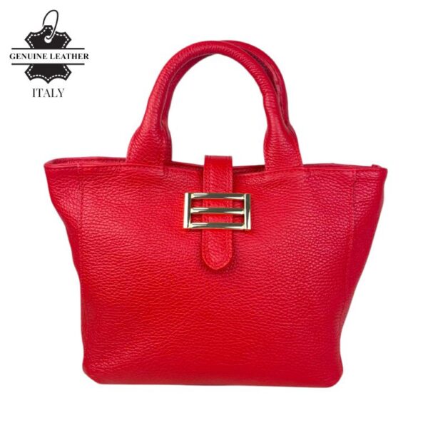 Bolso de Mano Piel Italiana 2 Formas, Solapa Botón, Cremallera y Enganche Mujer - Imagen 10