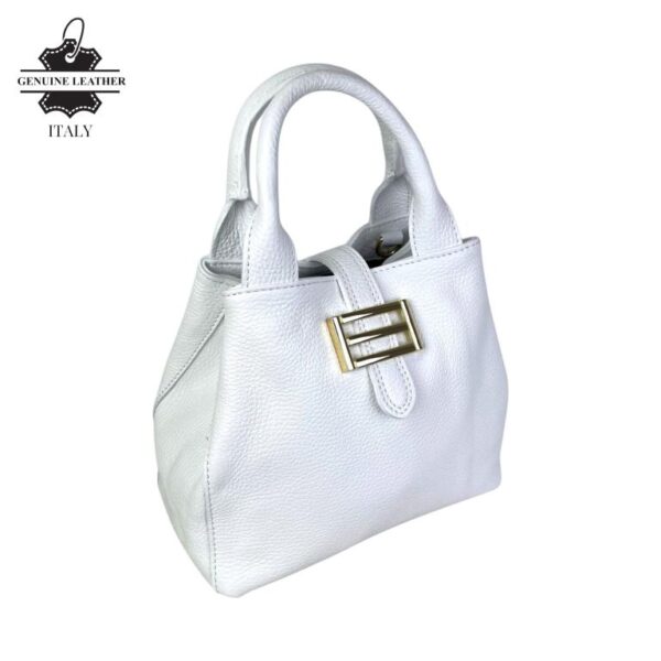 Bolso de Mano Piel Italiana 2 Formas, Solapa Botón, Cremallera y Enganche Mujer - Imagen 12