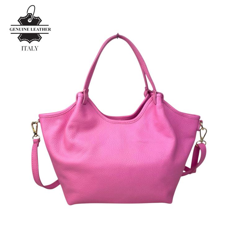 CG57994-RosaChicle Bolso hombro Trapezoidal Piel Italiana para Mujer Cremallera - Imagen 1