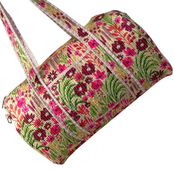 Bolso de Viaje Acolchado Algodón para Mujer con Asas Largas y Cremallera - Imagen 5