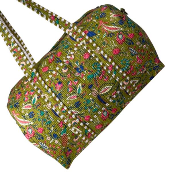 Bolso de Viaje Acolchado Algodón para Mujer con Asas Largas y Cremallera - Imagen 3