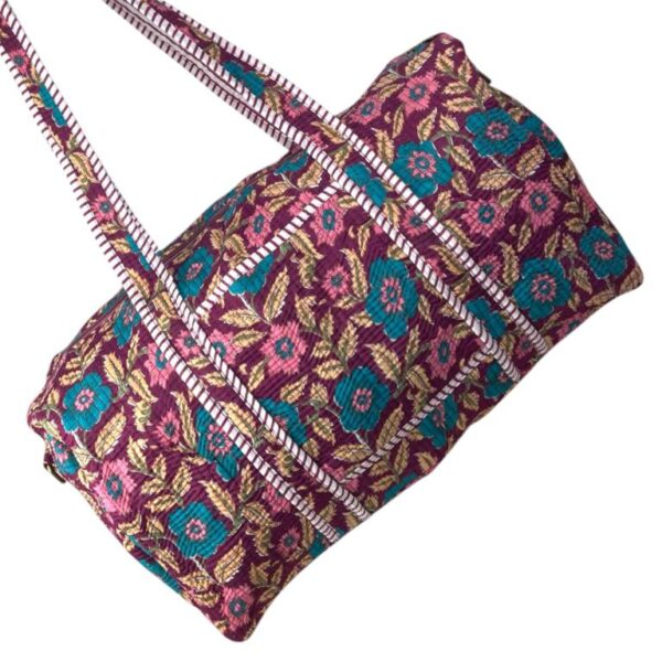 Bolso de Viaje Acolchado Algodón para Mujer con Asas Largas y Cremallera - Imagen 6