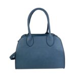 Bolso de Mano Sintético Tipo Bowling con 2 Asas Cortas, Tira Bandolera y Cremallera para Mujer