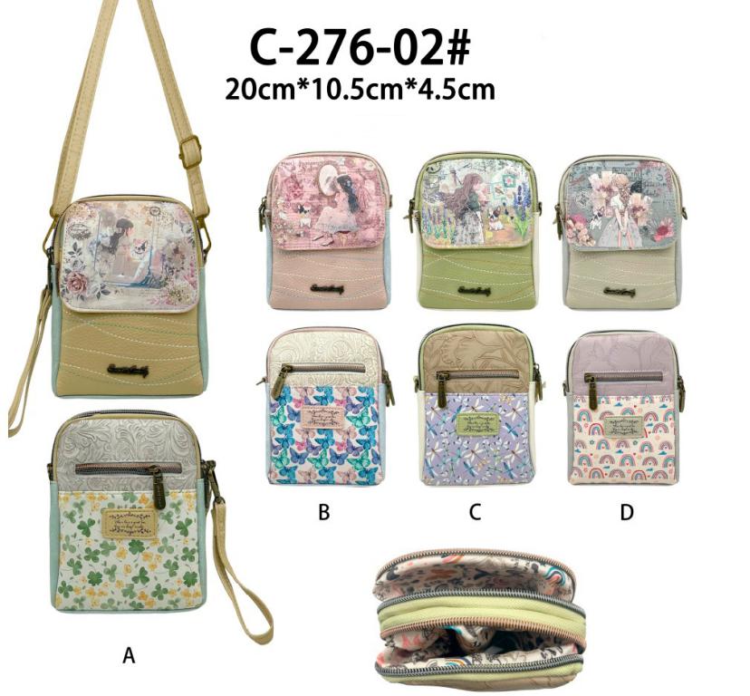 CGC-276-02-All Bolsito Portamovil Sintético con Diseño Muñeca Sweet Candy, Solapa Frontal y Bolsillo Trasero para Mujer - Imagen 1