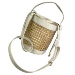 Bolso de Mano Sintético con Rafia para Mujer con Saquito Interior y Gran Calidad