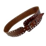Cinturón Artesanal en Piel con Estilo Exclusivo, Tachuelas Decorativas Laterales y Gran Calidad para Mujer